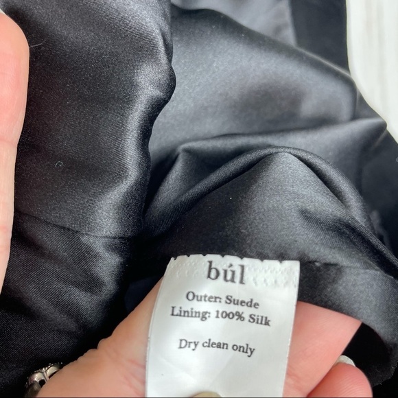 Búl black silk and suede fringe top - Picture 6 of 6